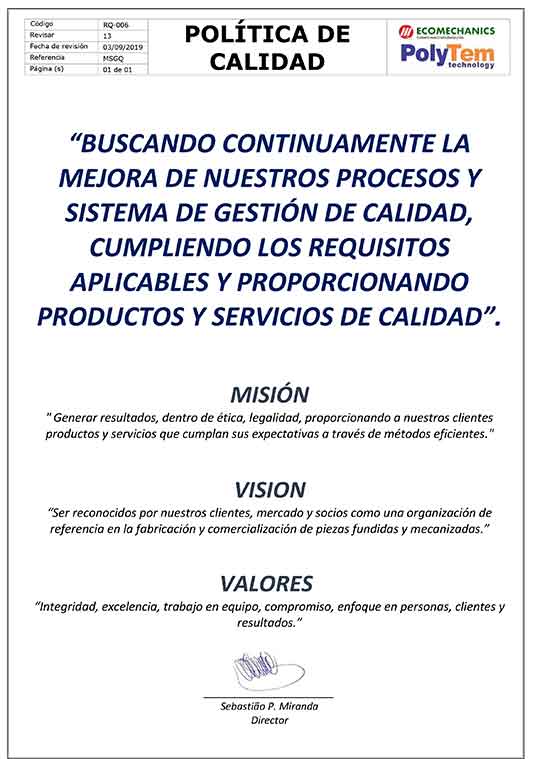 Política de calidad